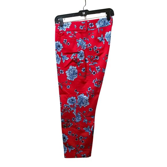 Roz & Ali Ankle Pants Women’s 12 Petite Red Floral Stretch 33x25 - Picture 3 of 6